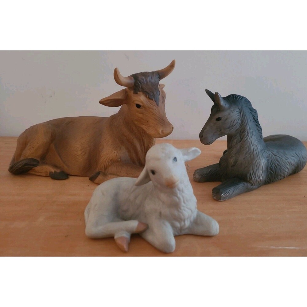 Lot 3 Kirkland Signature Nativity Set 75177 Animals Ox Sheep Donkey Vintage
